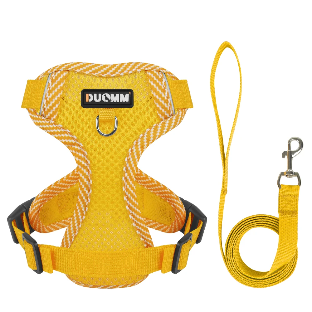harnais de promenade jaune pour chien